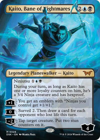 Kaito, Bane of Nightmares (Borderless) (Duskmourn: House of Horror) Light Play