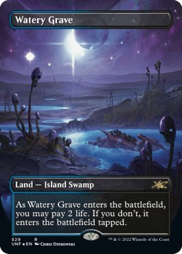 Watery Grave (Borderless) (Galaxy Foil) (Unfinity) Light Play Foil