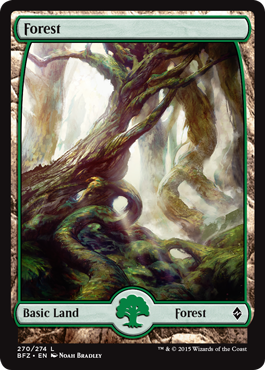 Forest (270) (Full Art) (Battle for Zendikar) Damaged / Poor