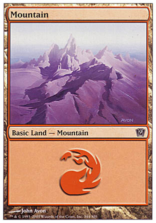 Mountain (344) (9th Edition) Heavy Play