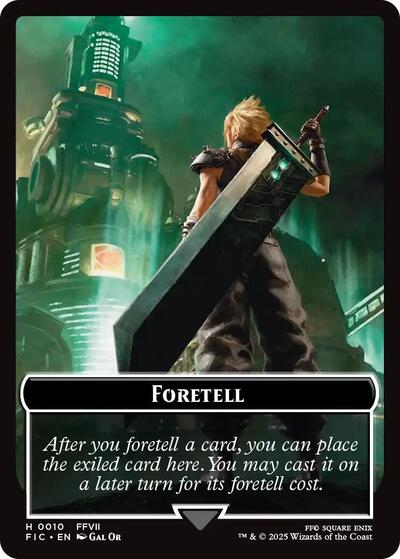 Foretell / Treasure Double-Sided Token (Surge Foil) (Commander: FINAL FANTASY) Light Play Foil