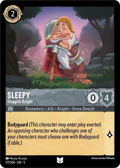 Sleepy - Sluggish Knight (Shimmering Skies) Near Mint Cold Foil