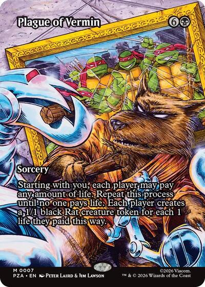 Plague of Vermin (Borderless) (Teenage Mutant Ninja Turtles Eternal-Legal) Light Play Foil