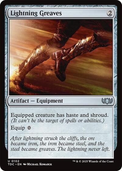 Lightning Greaves (Commander: Tarkir: Dragonstorm) Light Play