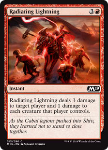 Radiating Lightning (Magic 2019 Core Set) Medium Play