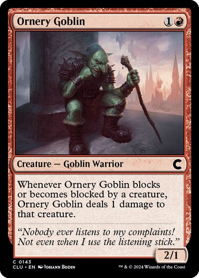 Ornery Goblin (Ravnica: Clue Edition) Light Play