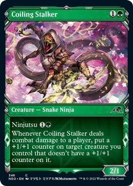 Coiling Stalker (Showcase) (Kamigawa: Neon Dynasty) Light Play Foil