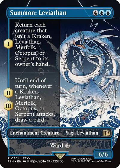 Summon: Leviathan (Borderless) (Universes Beyond: FINAL FANTASY) Light Play Foil