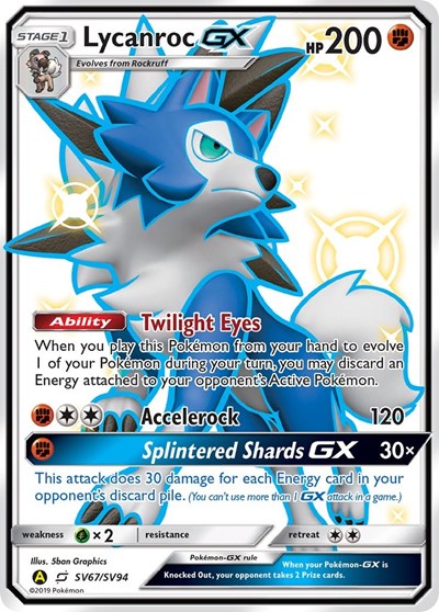 Lycanroc GX (SV67) (Hidden Fates: Shiny Vault) Near Mint Holofoil