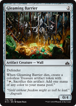 Gleaming Barrier (Rivals of Ixalan) Light Play