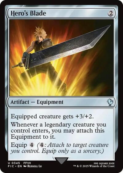 Hero's Blade (Surge Foil) (Commander: FINAL FANTASY) Damaged / Poor Foil