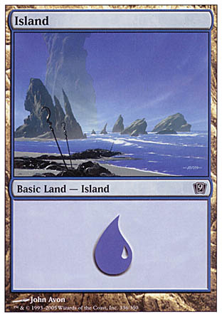 Island (336) (9th Edition) Heavy Play