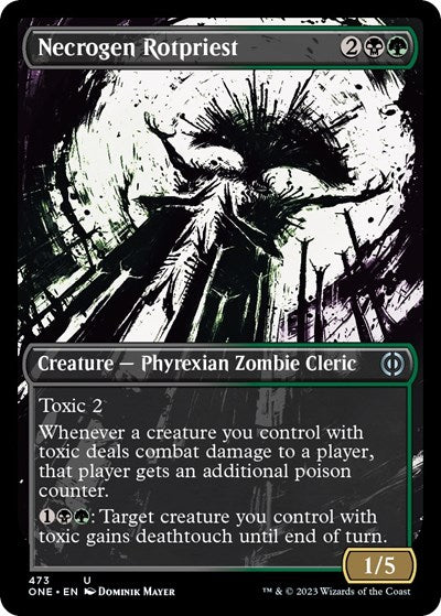 Necrogen Rotpriest (Showcase) (Step-and-Compleat Foil) (Phyrexia: All Will Be One) Near Mint Foil