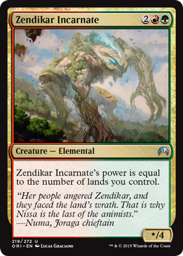 Zendikar Incarnate (Magic Origins) Light Play