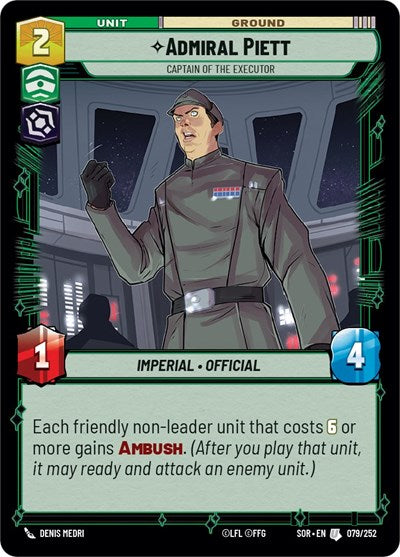 Admiral Piett Captain of the Executor (Spark of Rebellion) Near Mint Foil