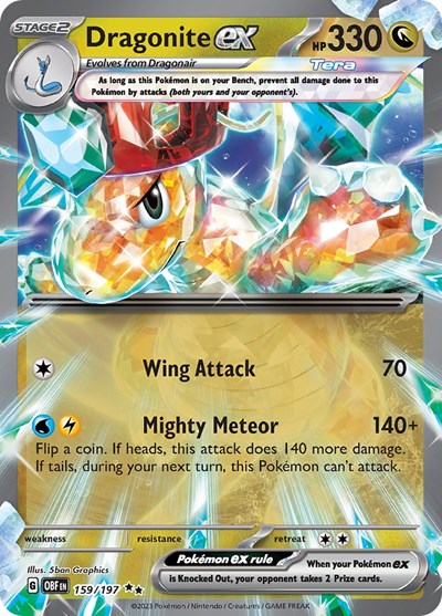 Dragonite ex (Scarlet and  Violet: Obsidian Flames) Near Mint Holofoil