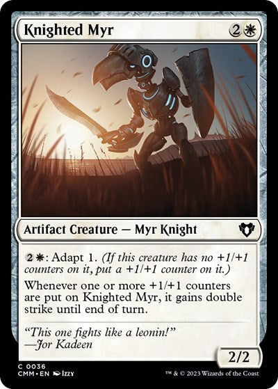 Knighted Myr (Commander Masters) Light Play Foil