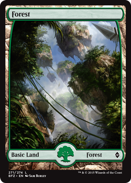 Forest (271) (Full Art) (Battle for Zendikar) Medium Play Foil