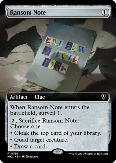 Ransom Note (0358) (Extended Art) (Commander: Murders at Karlov Manor) Near Mint