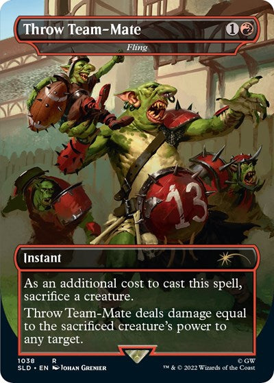 Throw Team-Mate - Fling (Borderless) (Secret Lair) Near Mint