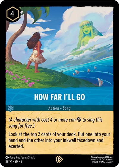 How Far I'll Go (Disney Lorcana Promo Cards) Near Mint Cold Foil