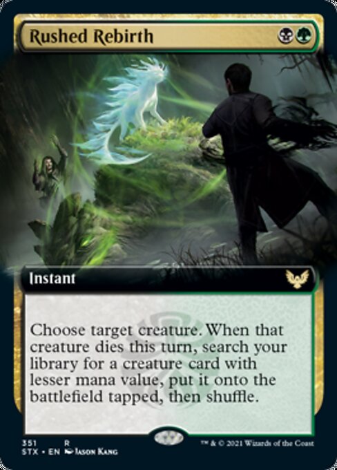 Rushed Rebirth (Extended Art) (Strixhaven) Light Play Foil