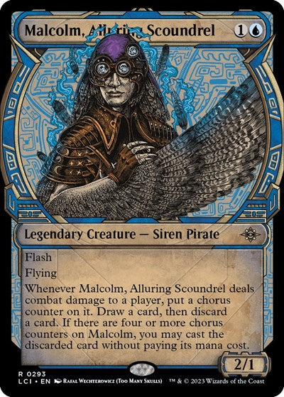 Malcolm, Alluring Scoundrel (Showcase) (The Lost Caverns of Ixalan) Light Play