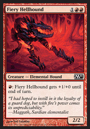 Fiery Hellhound (Magic 2011 Core Set) Light Play