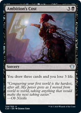 Ambition's Cost (Commander 2020 Ikoria) Light Play