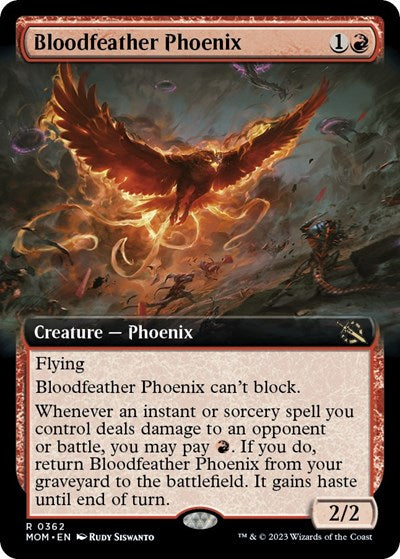 Bloodfeather Phoenix (Extended Art) (March of the Machine) Light Play Foil