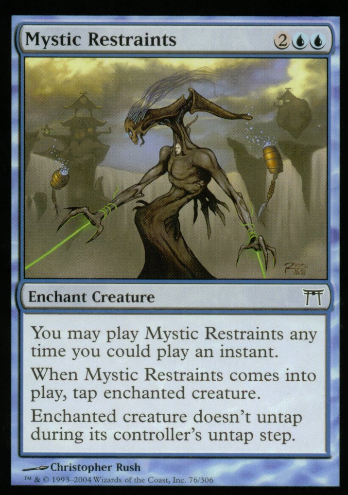 Mystic Restraints (Champions of Kamigawa) Light Play Foil