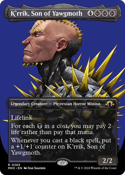 K'rrik, Son of Yawgmoth (Borderless) (Modern Horizons 3) Light Play Foil