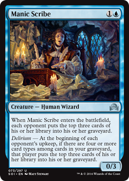 Manic Scribe (Shadows Over Innistrad) Light Play