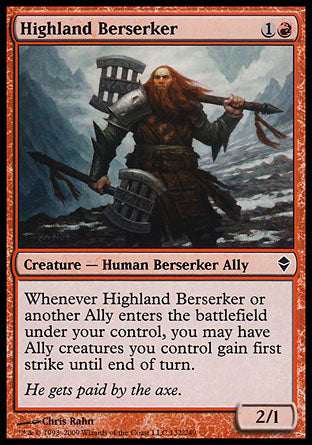 Highland Berserker (Zendikar) Near Mint