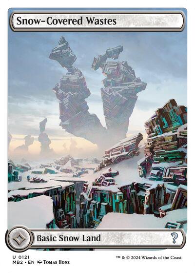 Snow-Covered Wastes (White Border) (Mystery Booster 2) Light Play