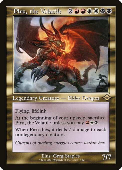 Piru, the Volatile (Retro Frame) (Foil Etched) (Modern Horizons 2) Damaged / Poor Foil