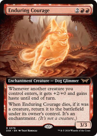 Enduring Courage (Extended Art) (Duskmourn: House of Horror) Light Play Foil