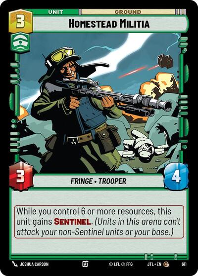 Homestead Militia (Foil) (Jump to Lightspeed) Near Mint Foil