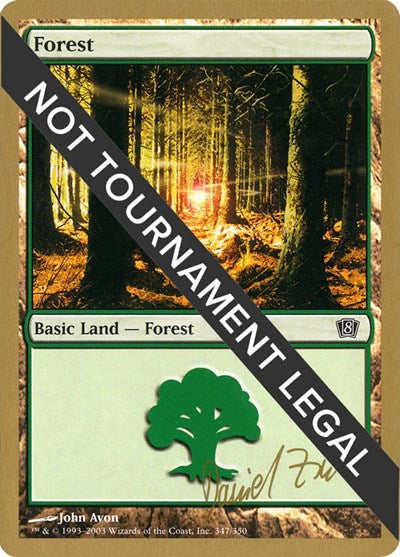 Forest (347) - 2003 Daniel Zink (8ED) (World Championship Decks) Medium Play