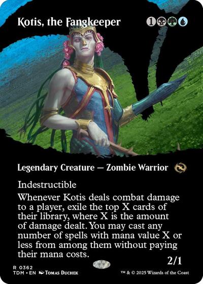 Kotis, the Fangkeeper (Borderless) (Tarkir: Dragonstorm) Light Play Foil