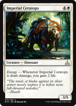 Imperial Ceratops (Rivals of Ixalan) Light Play Foil