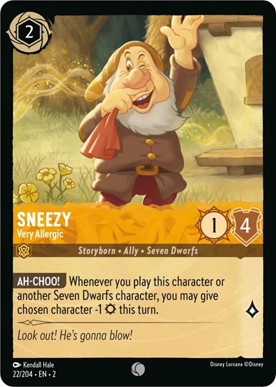 Sneezy - Very Allergic (Rise of the Floodborn) Near Mint Cold Foil