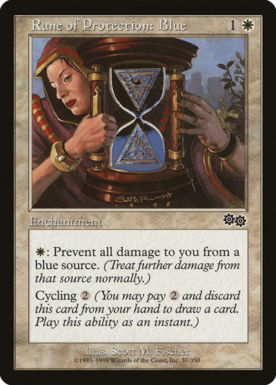 Rune of Protection: Blue (Urza's Saga) Near Mint