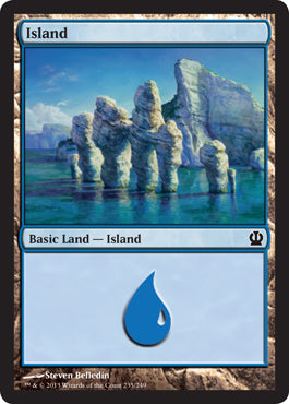 Island (235) (Theros) Light Play Foil