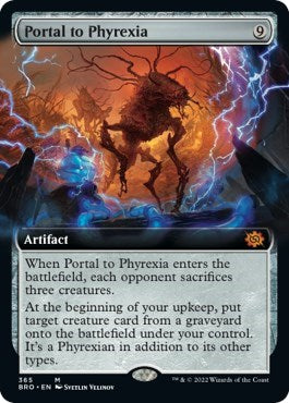 Portal to Phyrexia (Extended Art) (The Brothers' War) Light Play Foil