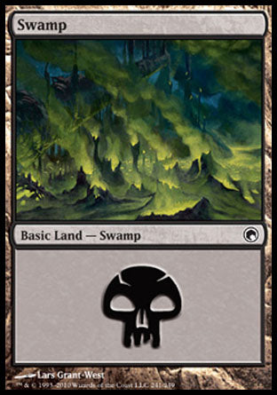 Swamp (241) (Scars of Mirrodin) Heavy Play Foil