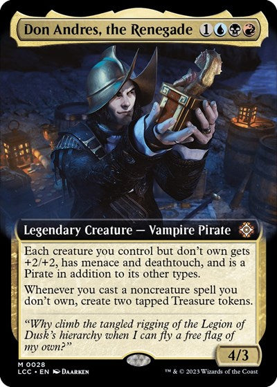 Don Andres, the Renegade (Extended Art) (Commander: The Lost Caverns of Ixalan) Heavy Play Foil