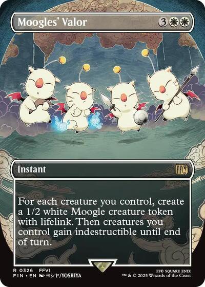 Moogles' Valor (Borderless) (Universes Beyond: FINAL FANTASY) Near Mint Foil