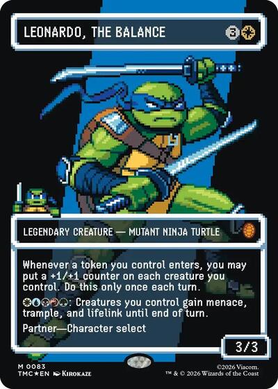 Leonardo, the Balance (0083) (Borderless) (Surge Foil) (Commander: Teenage Mutant Ninja Turtles) Near Mint Foil