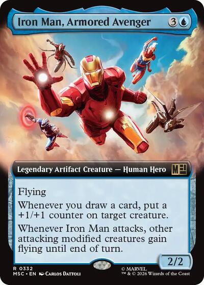 Iron Man, Armored Avenger (Extended Art) (Commander: Marvel Super Heroes) Light Play